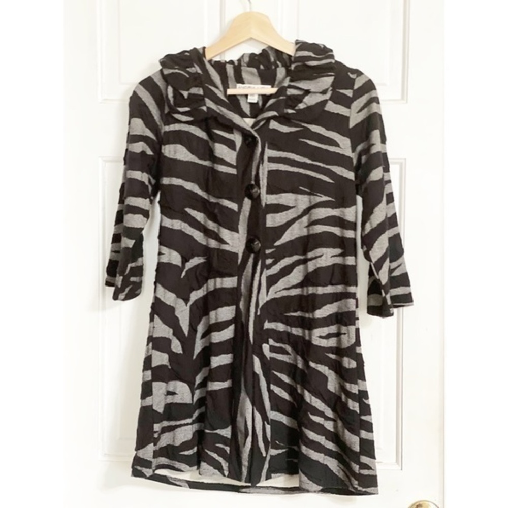 Andria Lieu Collection Animal Print Jacket Duster Sweater